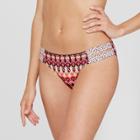 Women's Sun Coast Cheeky Strappy Bikini Bottom - Shade & Shore Pink Ikat
