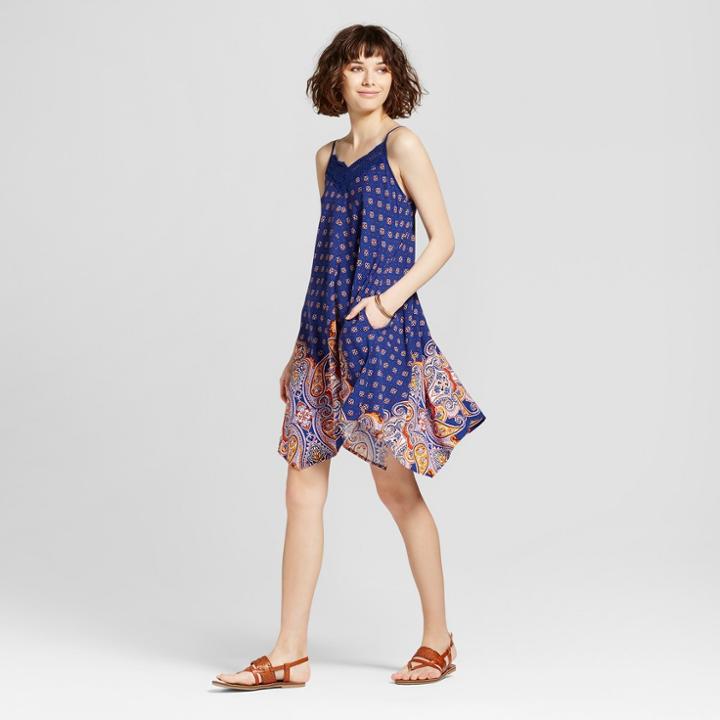 Women's Sharkbite Slip Dress - Xhilaration (juniors') Navy (blue)
