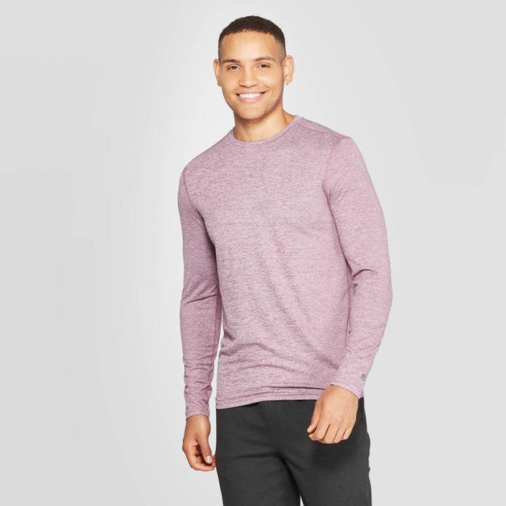 Men's Long Sleeve Soft Touch T-shirt - C9 Champion Rich Maroon Heather S, Size: Small, Rich Red Grey