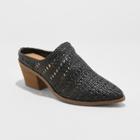 Women's Kallie Wide Width Woven Heeled Mules - Universal Thread Cognac 5w, Size:
