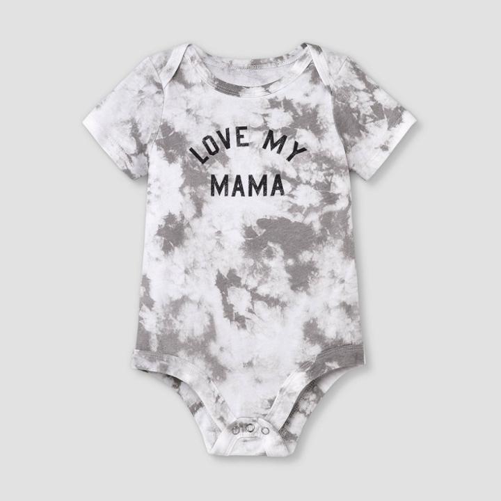 Grayson Mini Baby Girls' 'love My Mama' Tie-dye Bodysuit - White Newborn