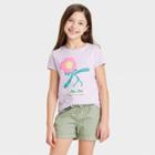 Girls' Short Sleeve 'flower Skating' Graphic T-shirt - Cat & Jack Soft Violet Xs,