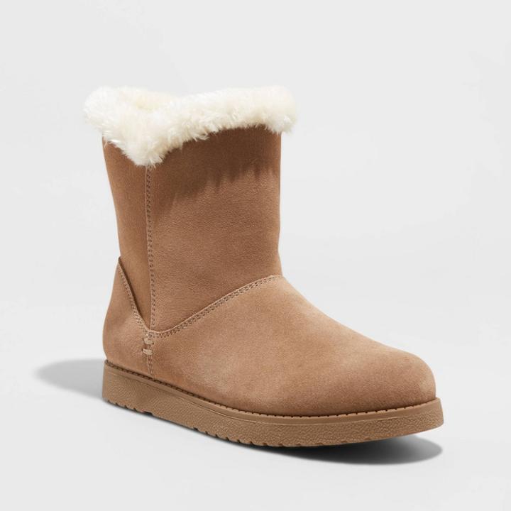 Women's Cat Mid Shearling Boots - Universal Thread Chestnut