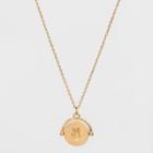 Reversible Good Vibes Only Engraved Charm Necklace - Wild Fable Gold