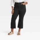 Women's Plus Size High-rise Bootcut Cropped Jeans - Universal Thread Black Wash