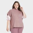 Women's Plus Size Knit Vest - A New Day Pink