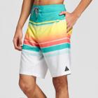 Trinity Collective Men's Striped 10 Blaster Board Shorts - Teal Lights