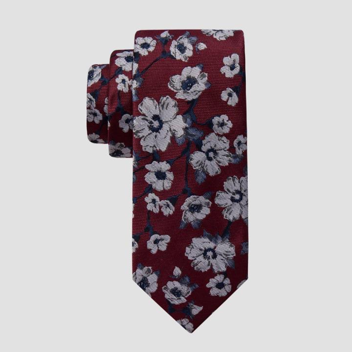 Men's Floral Helms Print Tie - Goodfellow & Co Red
