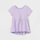 Toddler Girls' Solid Knit Washed T-shirt - Cat & Jack Violet