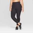 Women's Plus Size Mini Stripe 7/8 High - Waisted Leggings - Joylab Black