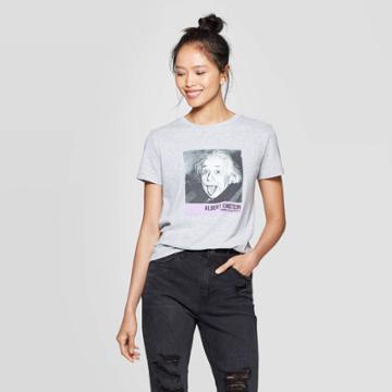 Freeze Women's Albert Einstein Short Sleeve Graphic T-shirt (juniors') - Gray