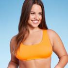 Women's Ribbed Bralette Bikini Top - Wild Fable Orange X