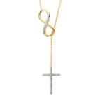 Target Diamond Accent Infinity Cross Necklace In Sterling Silver Gold Plated (ij-i2-i3), Girl's,