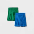 Boys' 2pk Pull-on Active Shorts - Cat & Jack Green/light Blue