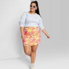 Women's Plus Size Mesh Bodycon Mini Skirt - Wild Fable Yellow