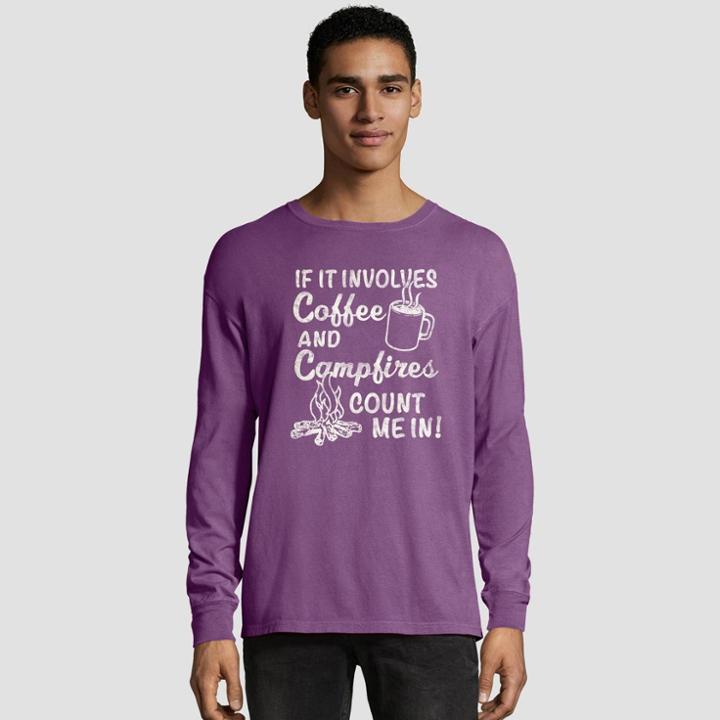 Hanes Men's Long Sleeve National Parks Service T-shirt - Plum Purple