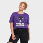 Women's Plus Size Marvel Black Panther Classic Logo Boyfriend Short Sleeve Graphic T-shirt - Dark Purple