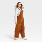 Women's Plus Size Corduroy Straight Fit Overalls - Universal Thread Brown