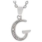 Journee Collection 1/10 Ct. T.w. Round-cut Diamond Letter Pave Set Pendant Necklace In Sterling Silver - Silver, G (18), Girl's, Silver