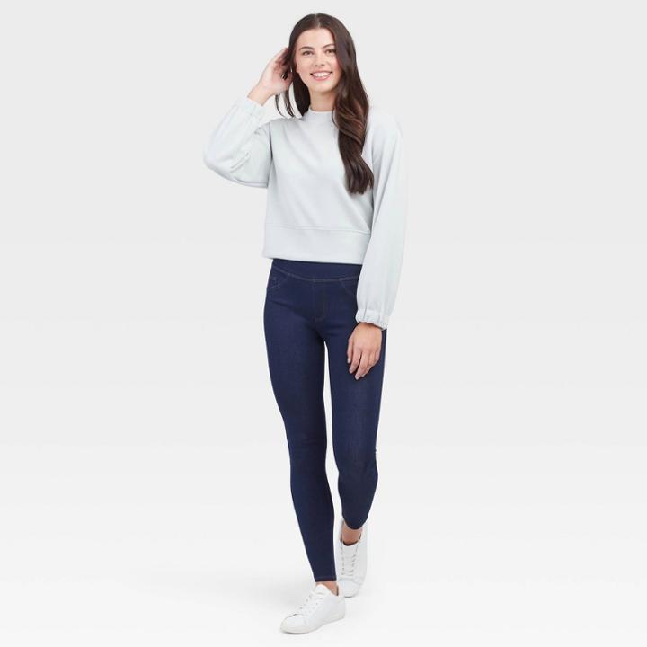 Assets By Spanx Women's Denim Skinny Leggings - Dark Wash