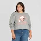 Jerry Leigh Women's Plus Size Christmas Vacation Long Sleeve Graphic T-shirt - Heather Gray