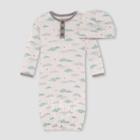 Burt's Bees Baby Baby Boys' Little Cloud Knotted Nightgown With Cap - Off-white