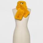 Women's Mini Faux Fur Pull Through Scarf - A New Day Yellow, Beeswax