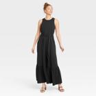 Women's Sleeveless Ruffle Hem Dress - A New Day Black