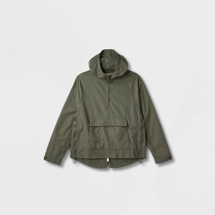Men's Adaptive Ripstop Raincoat - Goodfellow & Co Olive Green