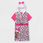 Girls' L.o.l. Surprise! Cheetah Print Pajama Romper - White/pink