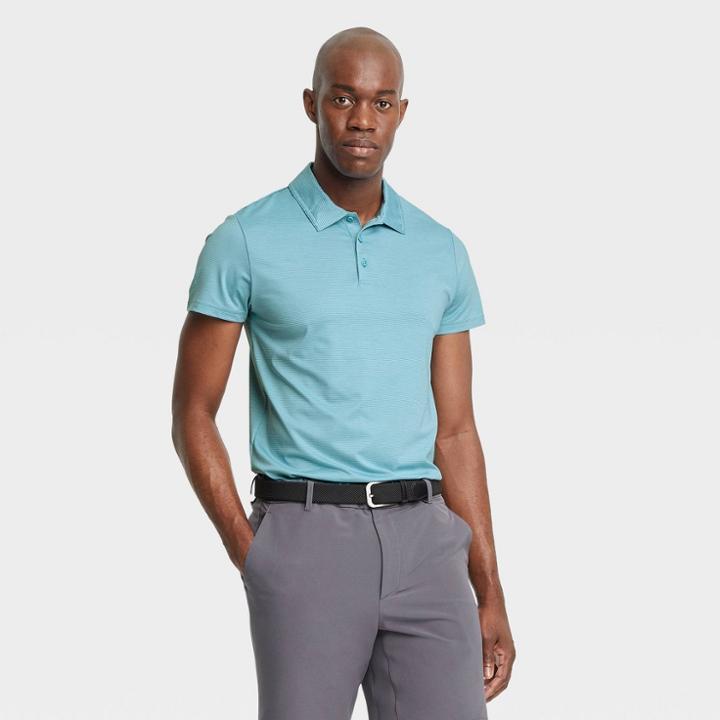 Men's Striped Polo Shirt - All In Motion Blue