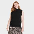 Women's Plus Size Crochet Halter Neck Sweater Vest - Who What Wear Black