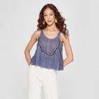 Women's Mineral Wash Smocked Tank Top - 3hearts (juniors') Folkstone Gray