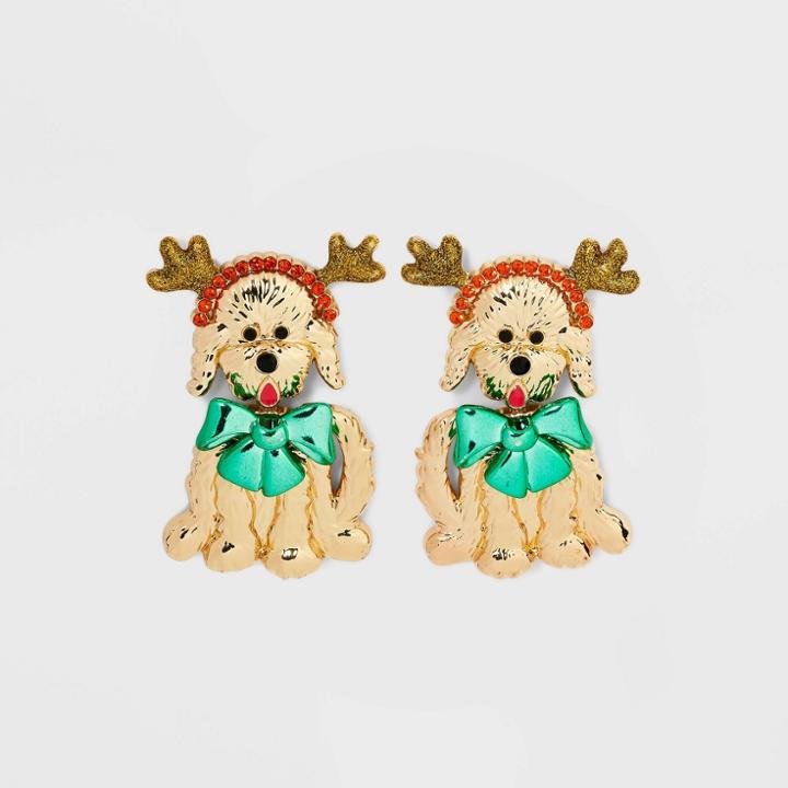Sugarfix By Baublebar 'home For The Paw-lidays' Statement Earrings - Gold