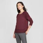 Women's Long Sleeve Lace Trim Sweatshirt - Knox Rose Burgundy