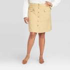 Women's Plus Size Utility Skirt - A New Day Tan