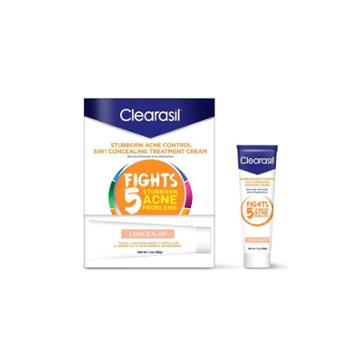 Clearasil Stubborn Acne Control 5 In 1 Concealing Treatment Cream - 1oz, Adult Unisex