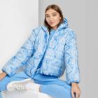Women's Hooded Puffer Jacket - Wild Fable Blue
