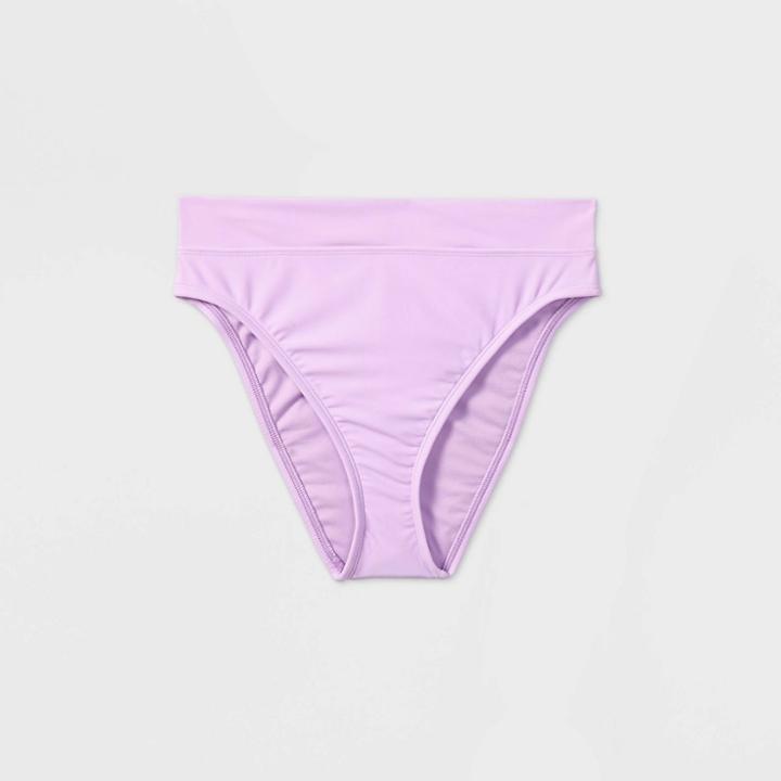 Women's High Waist High Leg Extra Cheeky Bikini Bottom - Shade & Shore Lavender