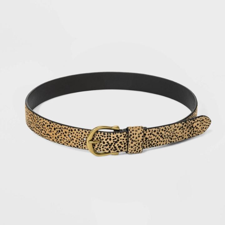 Women's Leopard Print Faux Hair Belt - Universal Thread Brown 2x, Women's, Size: Small,