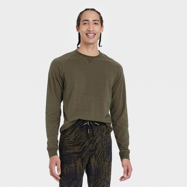 Pair Of Thieves Men's Super Soft Long Sleeve Raglan Pajama Top - Olive Green