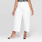 Women's Plus Size Mid-rise Wide Straight Leg Pants - Who What Wear White