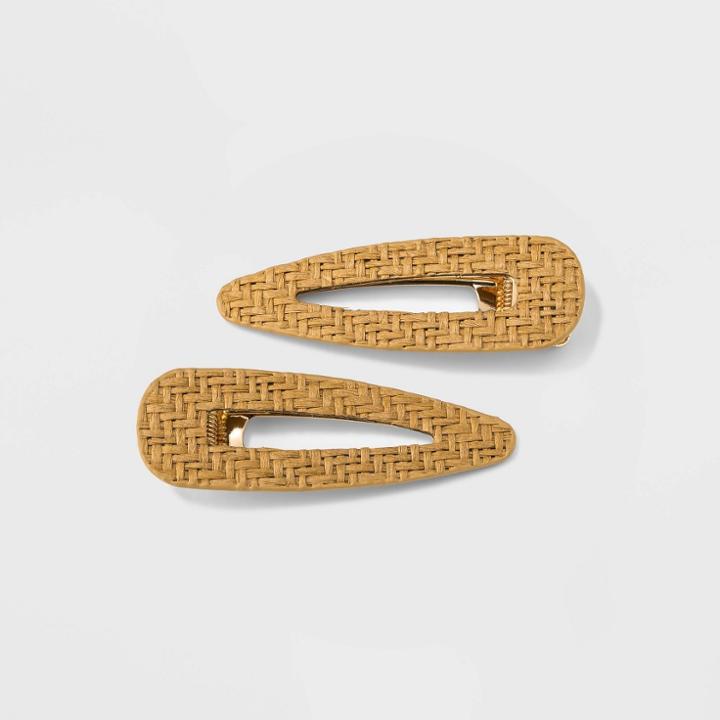 Raffia Hair Clip 2pc - A New Day