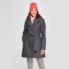 Women's Wool Shawl Wrap Coat - A New Day Charcoal (grey)