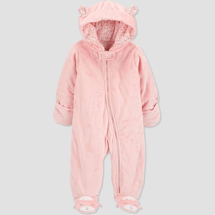Baby Girls' Pram Sheep Footed Snowsuit Jacket - Just One You Made By Carter's Pink Newborn