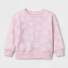 Grayson Mini Toddler Girls' Floral Fleece Crewneck Pullover Sweatshirt - Pink