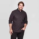 Men's Big & Tall Standard Fit Long Sleeve Northrop Poplin Button-down Shirt - Goodfellow & Co Hematite