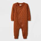 Baby Quilted Moto Romper - Cat & Jack Orange