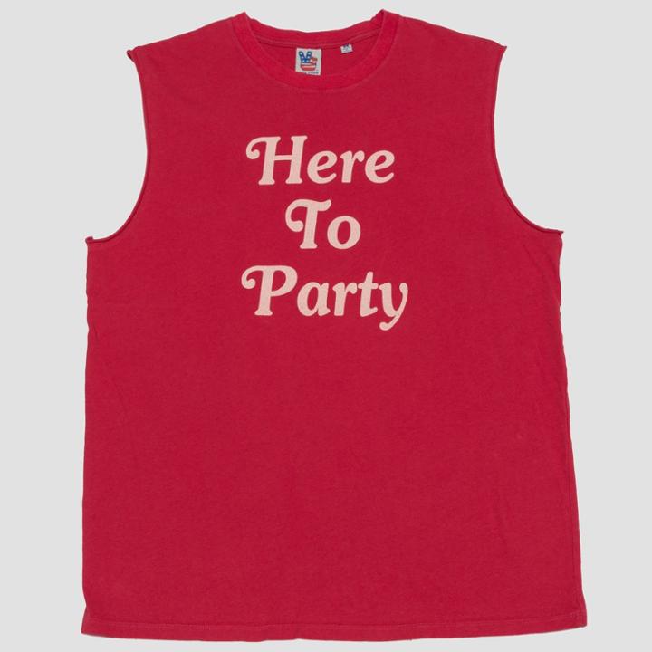 Junk Food Men's Here To Party Muscle Tank Top - Red