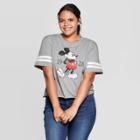 Women's Disney Mickey Mouse Plus Size Short Sleeve Cropped T-shirt (juniors') - Heather Gray